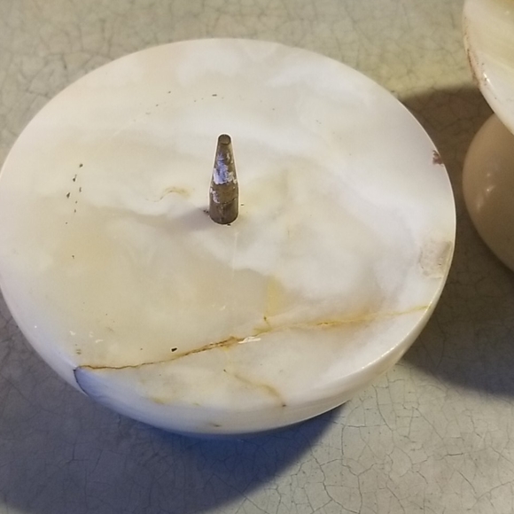 VTG.AGATE THICK CANDLE HOLDERS! SO COOL ☆ - Picture 4 of 8